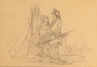 Nayas (Child, Woman, and Man with Background Figures in a Teepee and a Canoe)