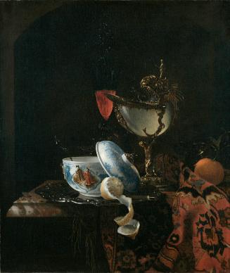 Still Life with Chinese Sugarbowl, Nautilus Cup, Glasses, and Fruit