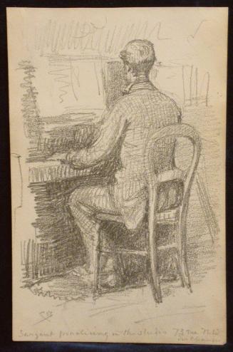 John Singer Sargent (1856-1925) Playing the Piano in the Studio; verso: hand study