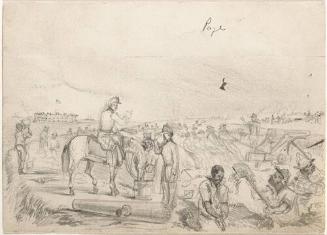 "Negroes Working on the Fortifications in Charleston Harbor", South Carolina; verso: various sketches
