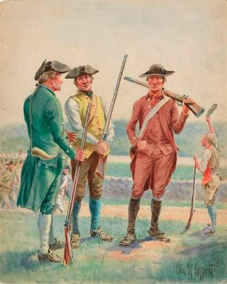 Uniforms of the American Revolution: American Farmers Forming Ranks at Concord
