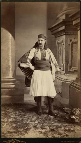 Roland Redmond dressed as an arnaut for the Vanderbilt costume ball, March 26, 1883