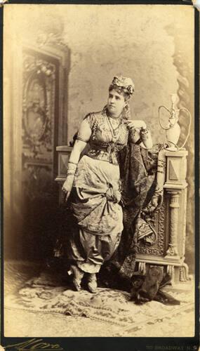 Mrs. Charles Walsh (nee Blood) dressed for the Vanderbilt costume ball, March 26, 1883