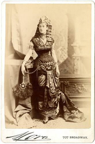 Lady Arthur Paget (Minne Stevens) dressed for the Delmonico ball, 1875