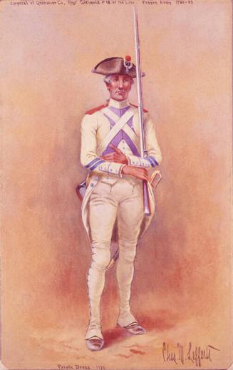 Uniforms of the American Revolution: Corporal, Grenadier Company, Gâtinais Regiment, French Army