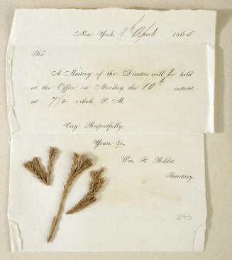 Dried flowers from the funeral car of Abraham Lincoln