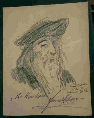 Caricature of Friedrich Schorr as Leonardo Da Vinci (1888-1953)