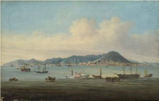 Hong Kong Island, Victoria Peak and the Harbor, Painted from Kowloon
