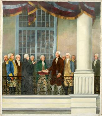 Inauguration of George Washington at Federal Hall, New York City, 1789