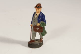 Gentleman traveler with walking stick
