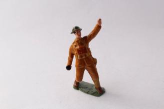 WWI British grenadier throwing grenade