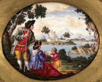 Man and Woman with a Child Drinking Water