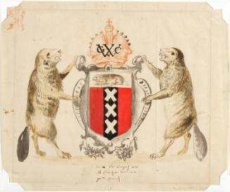 Proposed Coat of Arms for New Amsterdam, New Netherland: Preparatory Drawing for a Presentation to the Dutch West India Company