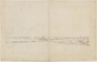 "View of the City and Harbor of New York Taken from Mount Pitt, The Seat of John R. Livingston, Esqre.": Preparatory Drawing for the Etching