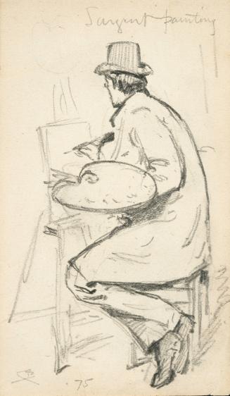 John Singer Sargent (1856-1925), Seen from the Back, Seated at an Easel and Holding a Palette