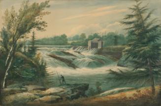 View of Baker's Falls, New York: Preparatory Study for Plate 8 of "The Hudson River PortFolio"
