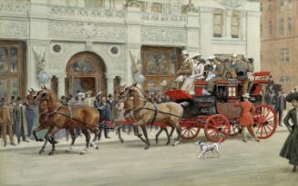 Leaving Holland House, Number One of a Series of Twelve Depicting the Route of James Hazen Hyde's Four-Horse Coach "Liberty"